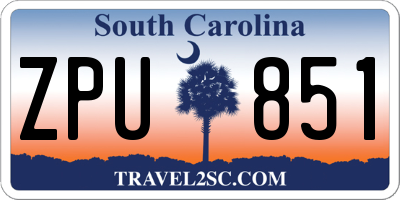 SC license plate ZPU851