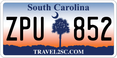 SC license plate ZPU852