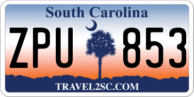 SC license plate ZPU853