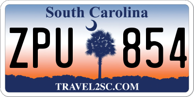 SC license plate ZPU854