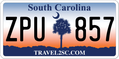 SC license plate ZPU857