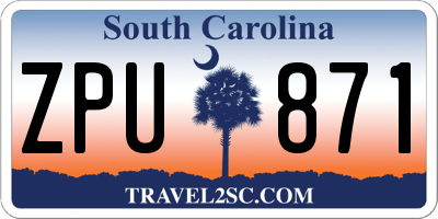 SC license plate ZPU871