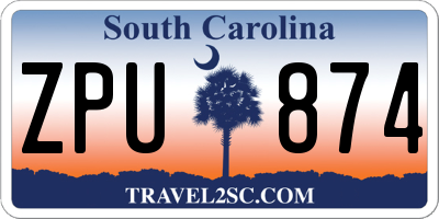 SC license plate ZPU874
