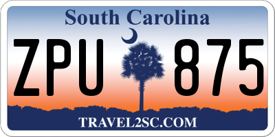 SC license plate ZPU875