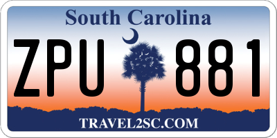 SC license plate ZPU881
