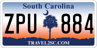 SC license plate ZPU884