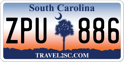 SC license plate ZPU886