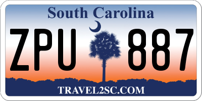 SC license plate ZPU887