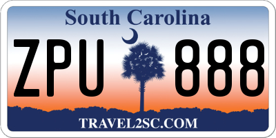 SC license plate ZPU888