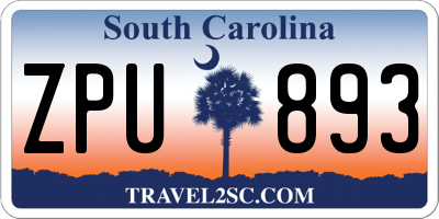 SC license plate ZPU893