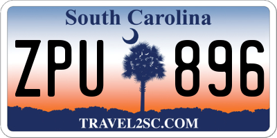 SC license plate ZPU896