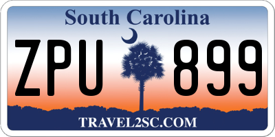 SC license plate ZPU899