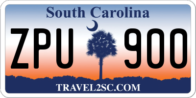 SC license plate ZPU900