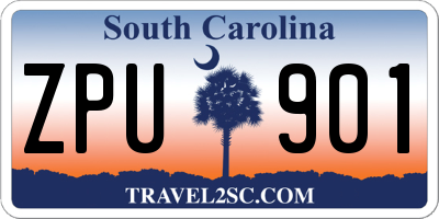 SC license plate ZPU901