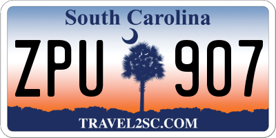 SC license plate ZPU907
