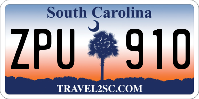 SC license plate ZPU910