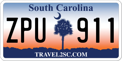 SC license plate ZPU911