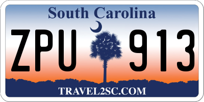 SC license plate ZPU913