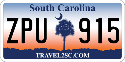SC license plate ZPU915