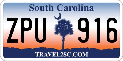 SC license plate ZPU916