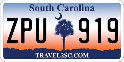 SC license plate ZPU919