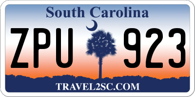 SC license plate ZPU923