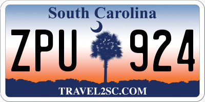 SC license plate ZPU924