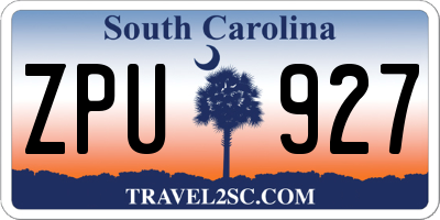 SC license plate ZPU927
