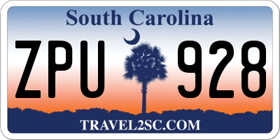 SC license plate ZPU928