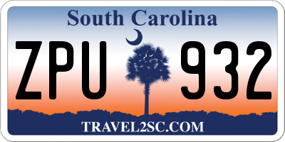 SC license plate ZPU932