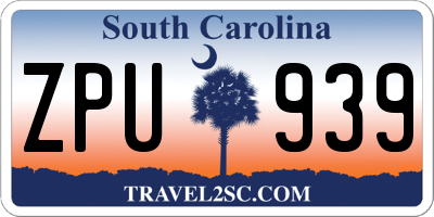 SC license plate ZPU939