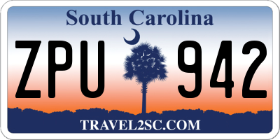 SC license plate ZPU942