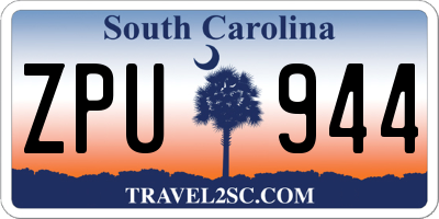 SC license plate ZPU944