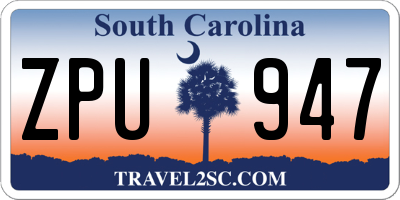 SC license plate ZPU947