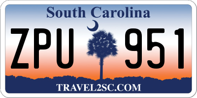 SC license plate ZPU951