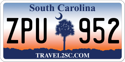SC license plate ZPU952