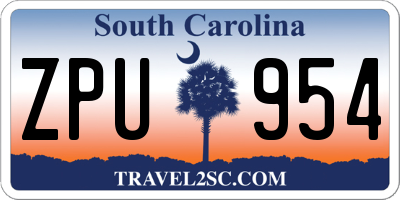SC license plate ZPU954