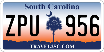 SC license plate ZPU956