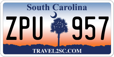 SC license plate ZPU957