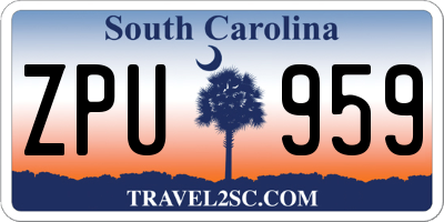 SC license plate ZPU959