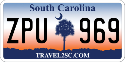 SC license plate ZPU969