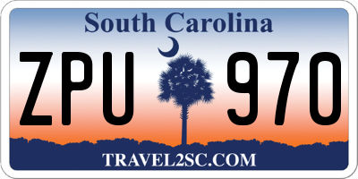 SC license plate ZPU970