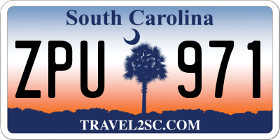 SC license plate ZPU971