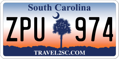 SC license plate ZPU974