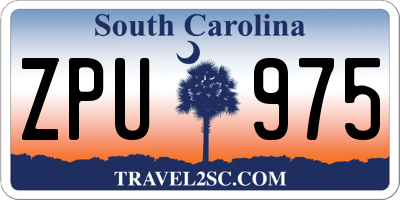 SC license plate ZPU975
