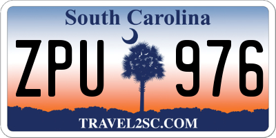 SC license plate ZPU976