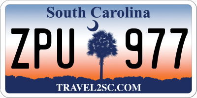SC license plate ZPU977