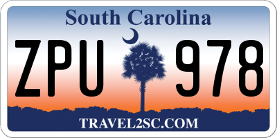 SC license plate ZPU978