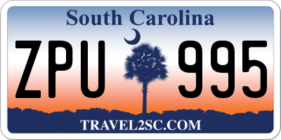 SC license plate ZPU995