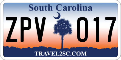 SC license plate ZPV017